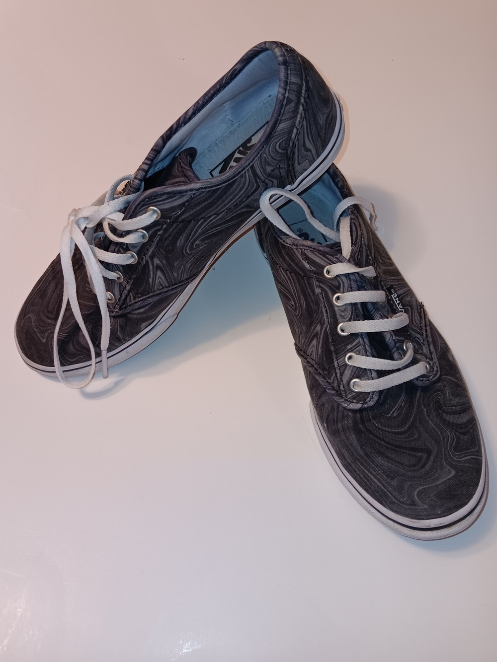 Vans Off The Wall Gray Swirl Tennis Shoes/Sneakers (TB4R) Preowned Women's Sz 7